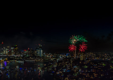 Family Fireworks on NYE 2015 in Sydney
